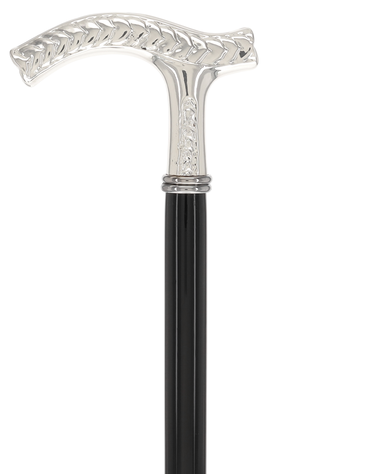Italian Luxury: Embossed Leaves Cane, Crafted in 925r Silver Alpaca Silver Walking Sticks - Tophatter Daily Deals