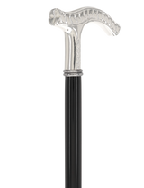 Italian Luxury: Embossed Leaves Cane, Crafted in 925r Silver Alpaca Silver Walking Sticks - Tophatter Daily Deals
