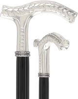 Italian Luxury: Embossed Leaves Cane, Crafted in 925r Silver Alpaca Silver Walking Sticks - Tophatter Daily Deals