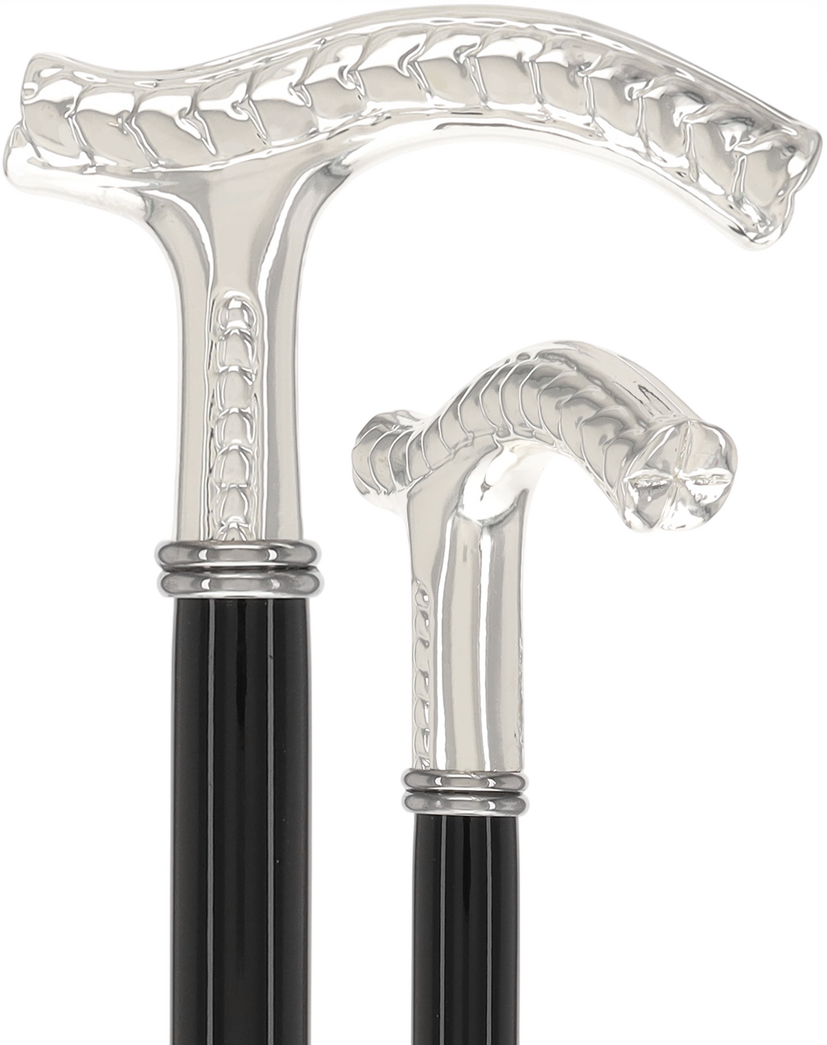 Italian Luxury: Embossed Leaves Cane, Crafted in 925r Silver Alpaca Silver Walking Sticks - Tophatter Daily Deals