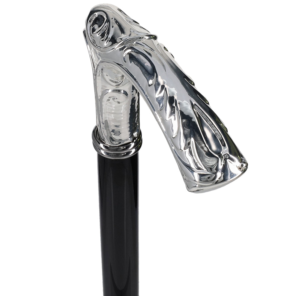 Italian Import: 925r Silver Liberty Embossed Fritz Cane Alpaca Silver Walking Sticks - Tophatter Daily Deals
