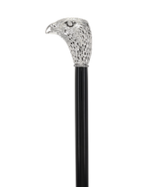 Italian Import:925 silver plating on the Falcon Head Walking Stick Sterling Silver Walking Sticks - Tophatter Daily Deals