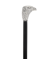 Italian Import:925 silver plating on the Falcon Head Walking Stick Sterling Silver Walking Sticks - Tophatter Daily Deals