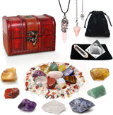23 Piece Natural Crystal Stone Set Gift Box Seven Colors 0 - Tophatter Daily Deals