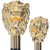 Italian Luxury: 24K Gold Lion Head Walking Stick - Exclusive Lion Walking Canes - Tophatter Daily Deals