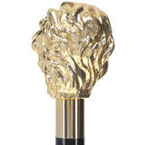 Italian Luxury: 24K Gold Lion Head Walking Stick - Exclusive Lion Walking Canes - Tophatter Daily Deals