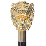 Italian Luxury: 24K Gold Lion Head Walking Stick - Exclusive Lion Walking Canes - Tophatter Daily Deals