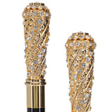 Italian Luxury: Exclusive 24K Gold & Swarovski Crystal Stick Antique Vintage Walking Canes - Tophatter Daily Deals