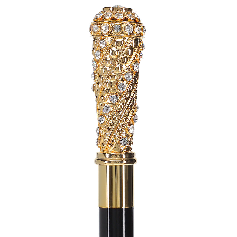 Italian Luxury: Exclusive 24K Gold & Swarovski Crystal Stick Antique Vintage Walking Canes - Tophatter Daily Deals