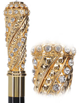 Italian Luxury: Exclusive 24K Gold & Swarovski Crystal Stick Antique Vintage Walking Canes - Tophatter Daily Deals