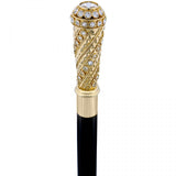 Italian Luxury: Exclusive 24K Gold & Swarovski Crystal Stick Antique Vintage Walking Canes - Tophatter Daily Deals