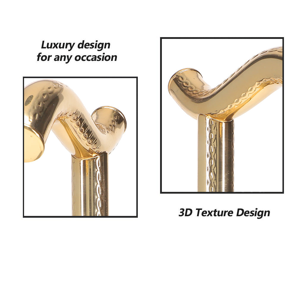 24K Gold Plated Fritz Braid Handle Walking Cane with Black Beechwood Shaft and Collar Antique Vintage Walking Canes - Tophatter Daily Deals