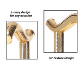 24K Gold Plated Fritz Braid Handle Walking Cane with Black Beechwood Shaft and Collar Antique Vintage Walking Canes - Tophatter Daily Deals