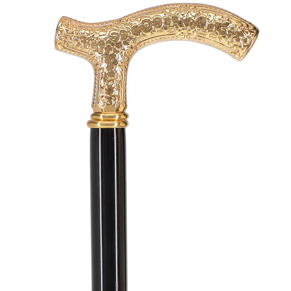 Italian Import: 24K Gold Petite Cane - Embossed Handle Antique Vintage Walking Canes - Tophatter Daily Deals