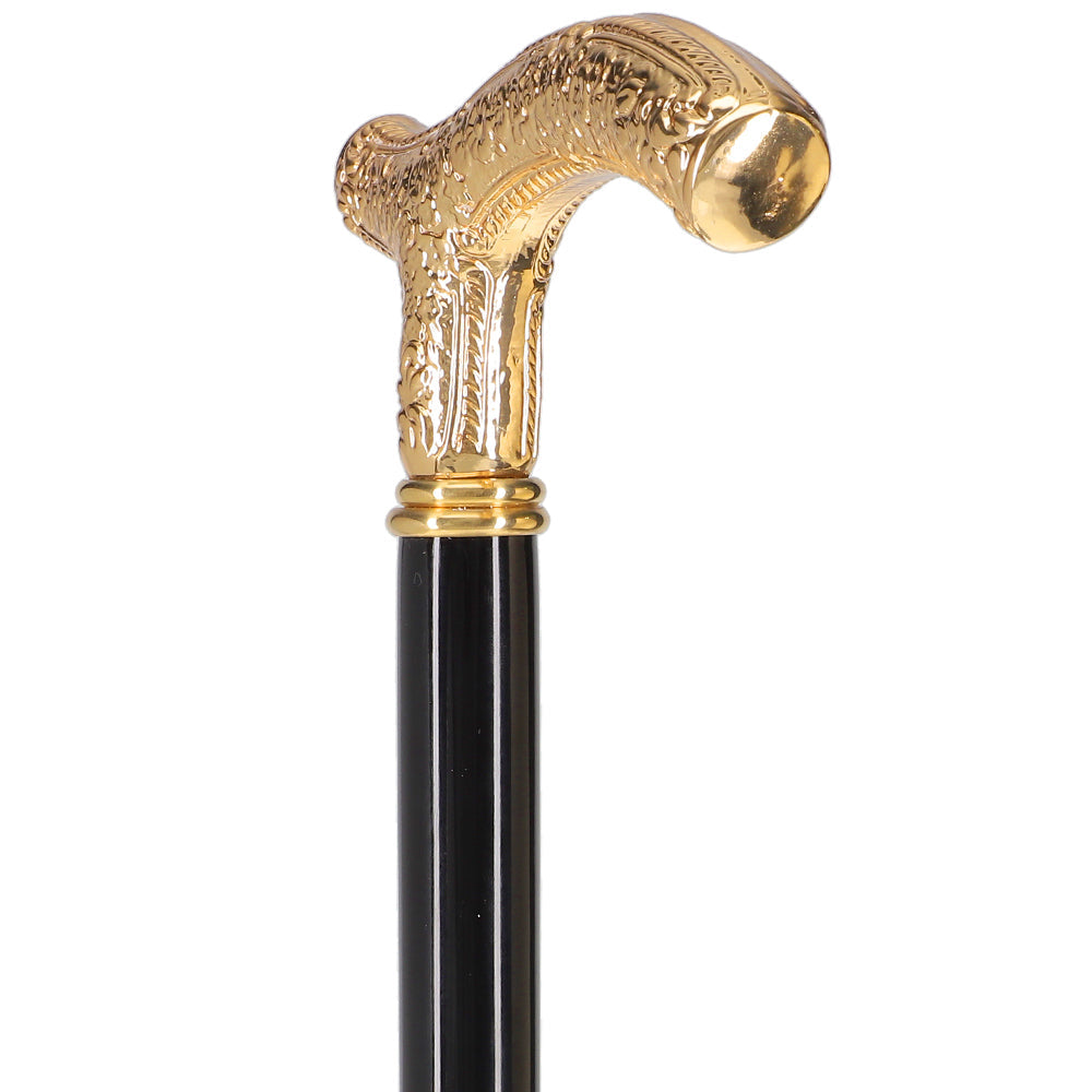 Italian Import: 24K Gold Petite Cane - Embossed Handle Antique Vintage Walking Canes - Tophatter Daily Deals