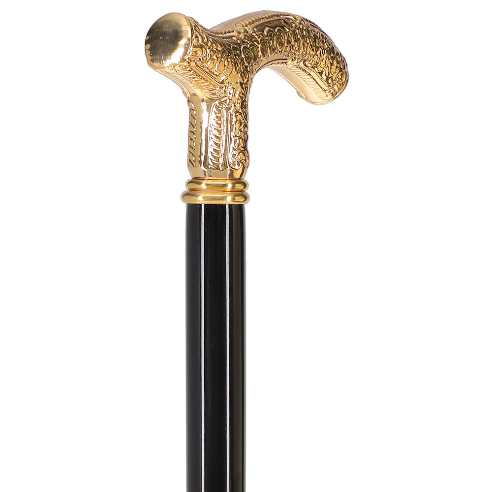 Italian Import: 24K Gold Petite Cane - Embossed Handle Antique Vintage Walking Canes - Tophatter Daily Deals