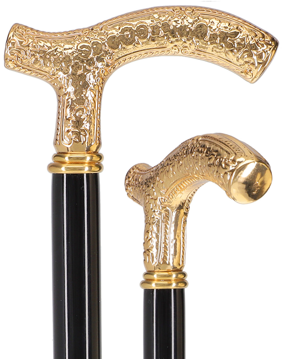 Scratch and Dent Italian Import: 24K Gold Petite Cane - Embossed Handle V3247 Antique Vintage Walking Canes - Tophatter Daily Deals