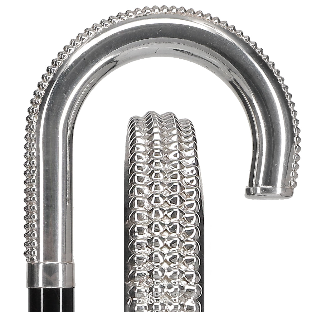 Italian Luxury: 'Lustrous Tourist' Cane, Crafted in 925r Silver Alpaca Silver Walking Sticks - Tophatter Daily Deals
