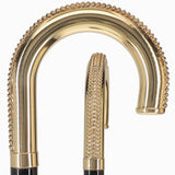 24K Gold Plated Lustrous Tourist Walking Cane w/ Black Beechwood Shaft & Collar - Tophatter Daily Deals