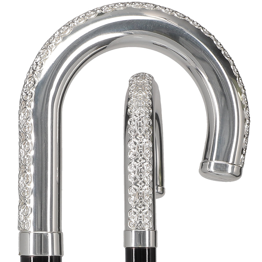 Italian Luxury: 'Tranquil Tourist' Cane, Crafted in 925r Silver Alpaca Silver Walking Sticks - Tophatter Daily Deals