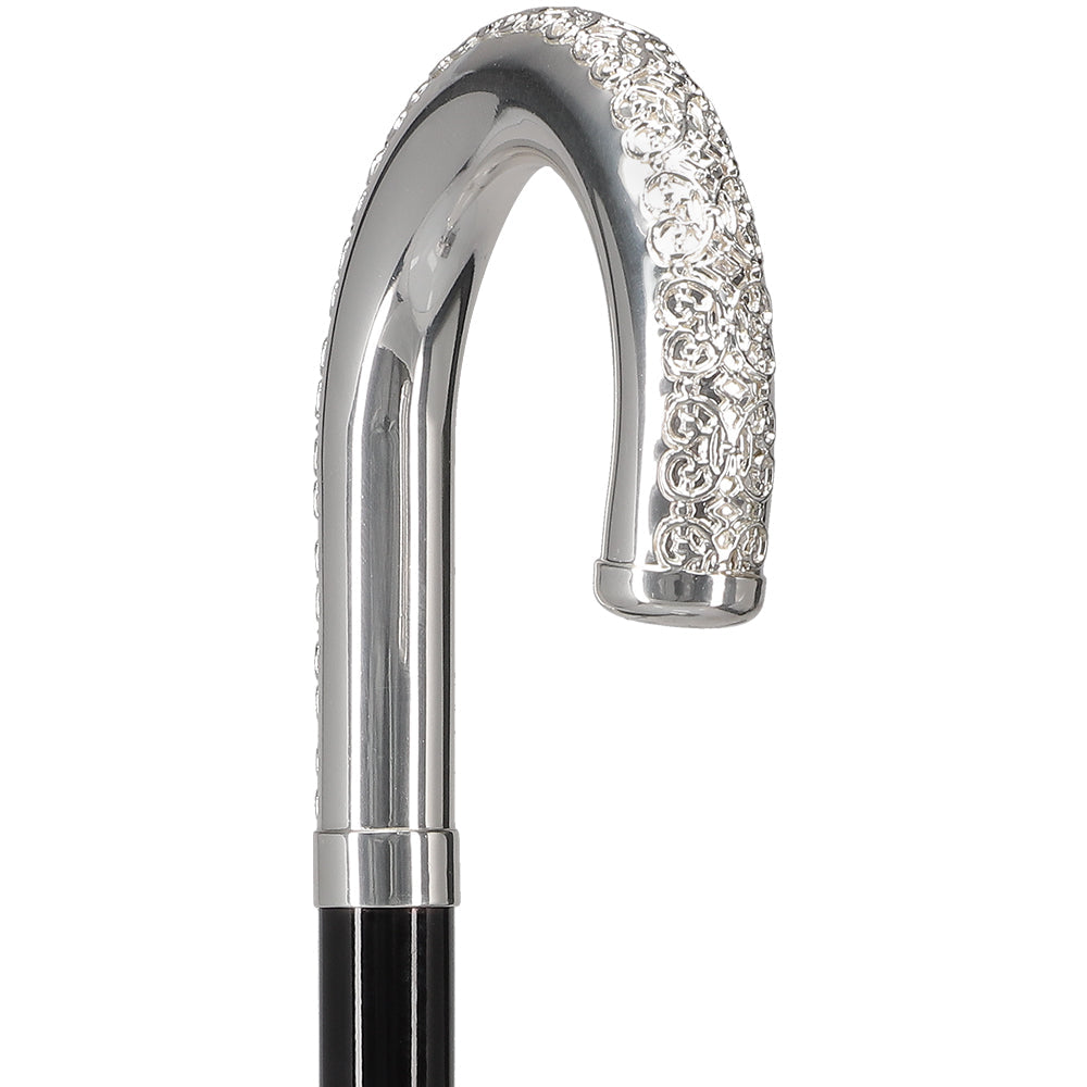 Italian Luxury: 'Tranquil Tourist' Cane, Crafted in 925r Silver Alpaca Silver Walking Sticks - Tophatter Daily Deals