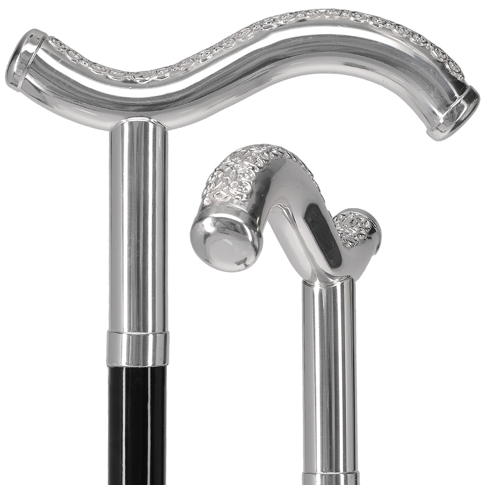 Italian Luxury 925r Silver Tranquil Fritz Cane Alpaca Silver Walking Sticks - Tophatter Daily Deals
