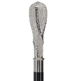 Opulent Italian: 925r Silver Cane w/ Extensive Swarovski Inlay Alpaca Silver Walking Sticks - Tophatter Daily Deals