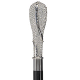 Opulent Italian: 925r Silver Cane w/ Extensive Swarovski Inlay Alpaca Silver Walking Sticks - Tophatter Daily Deals