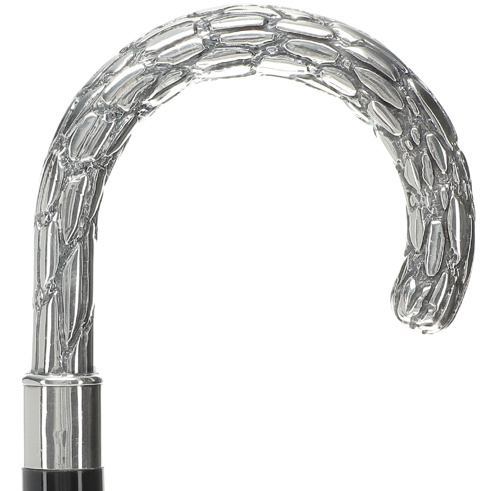 Italian Luxury: Embossed Tourist Cane, Crafted in 925r Silver Alpaca Silver Walking Sticks - Tophatter Daily Deals