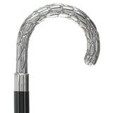 Italian Luxury: Embossed Tourist Cane, Crafted in 925r Silver Alpaca Silver Walking Sticks - Tophatter Daily Deals