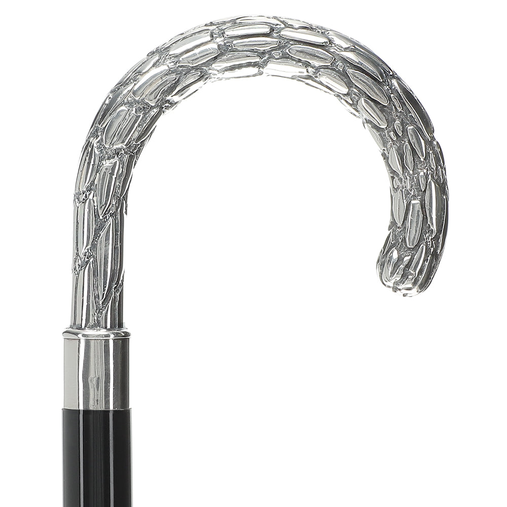 Italian Luxury: Embossed Tourist Cane, Crafted in 925r Silver Alpaca Silver Walking Sticks - Tophatter Daily Deals