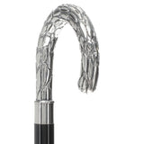 Italian Luxury: Embossed Tourist Cane, Crafted in 925r Silver Alpaca Silver Walking Sticks - Tophatter Daily Deals
