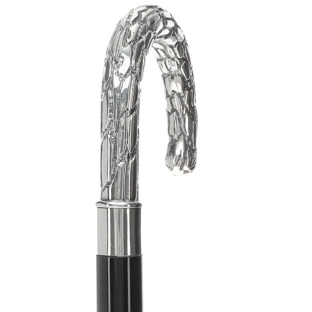 Italian Luxury: Embossed Tourist Cane, Crafted in 925r Silver Alpaca Silver Walking Sticks - Tophatter Daily Deals