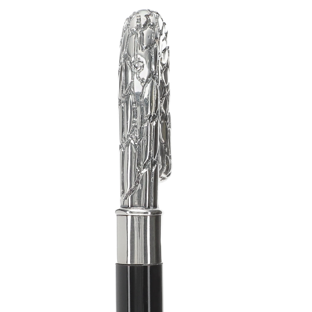 Italian Luxury: Embossed Tourist Cane, Crafted in 925r Silver Alpaca Silver Walking Sticks - Tophatter Daily Deals