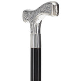 Italian Luxury 925r Embossed Fritz Cane - Antique Design Alpaca Silver Walking Sticks - Tophatter Daily Deals