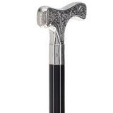 Italian Luxury 925r Embossed Fritz Cane - Antique Design Alpaca Silver Walking Sticks - Tophatter Daily Deals