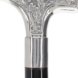 Italian Luxury 925r Embossed Fritz Cane - Antique Design Alpaca Silver Walking Sticks - Tophatter Daily Deals