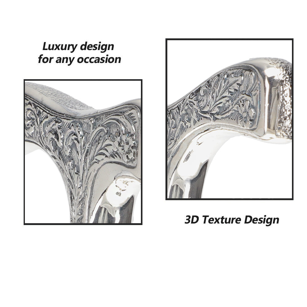 Italian Luxury 925r Embossed Fritz Cane - Antique Design Alpaca Silver Walking Sticks - Tophatter Daily Deals