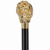 Italian Luxury: Skull with Roses Cane, 24K Gold Plated Alpaca Silver Walking Sticks - Tophatter Daily Deals