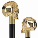 Italian Luxury: Skull with Roses Cane, 24K Gold Plated Alpaca Silver Walking Sticks - Tophatter Daily Deals