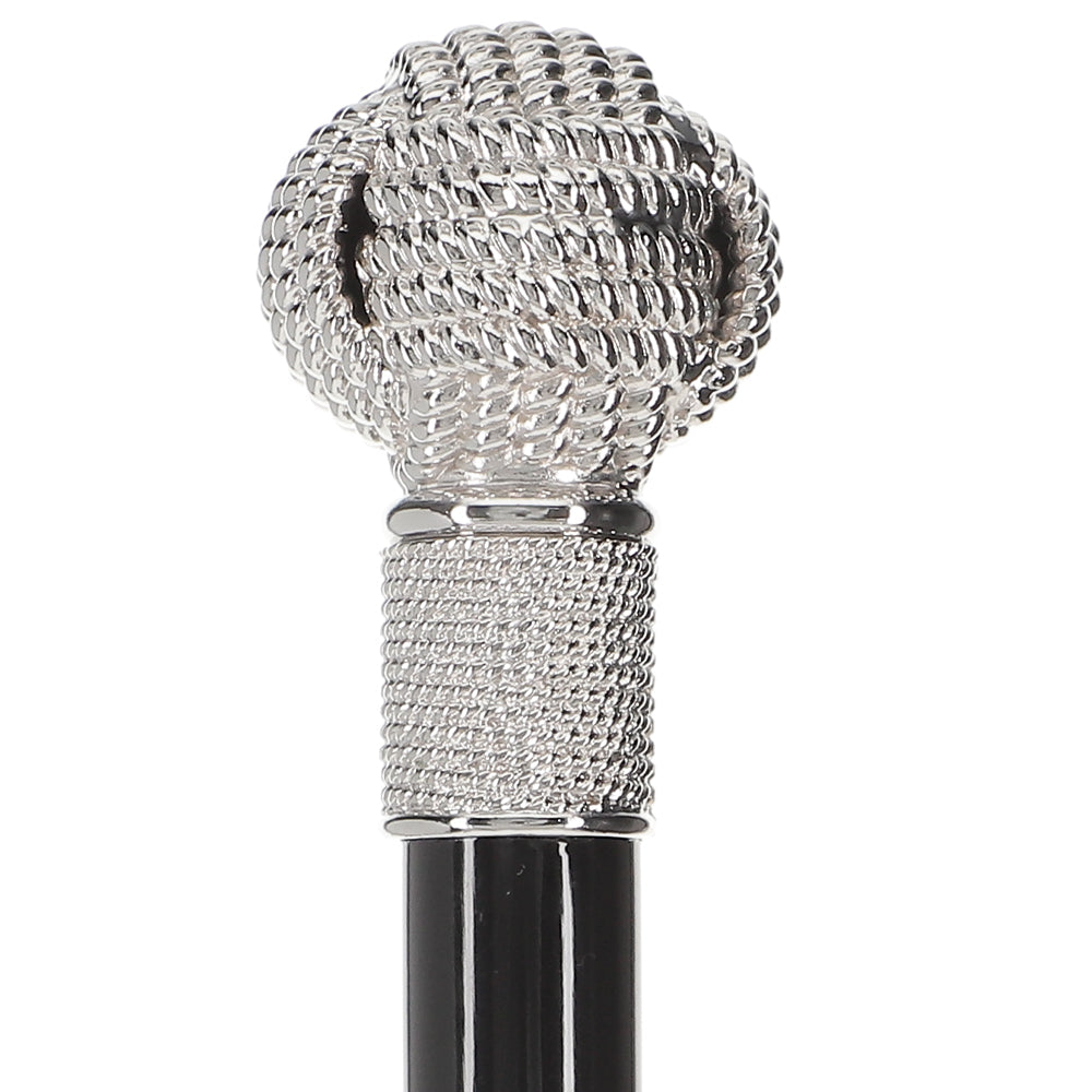 Italian Import - Sailor Monkey Fist Knot: 925r Silver Rope Cane - Tophatter Daily Deals
