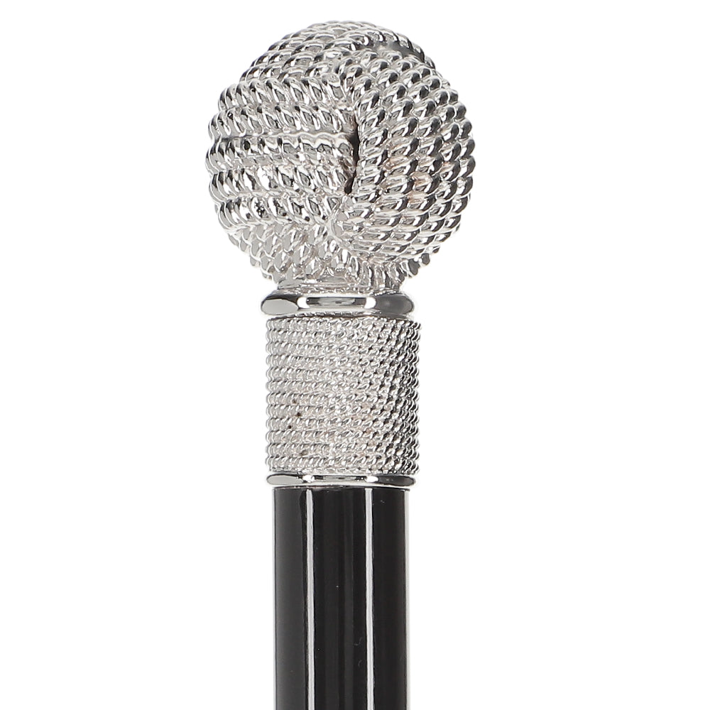 Italian Import - Sailor Monkey Fist Knot: 925r Silver Rope Cane - Tophatter Daily Deals