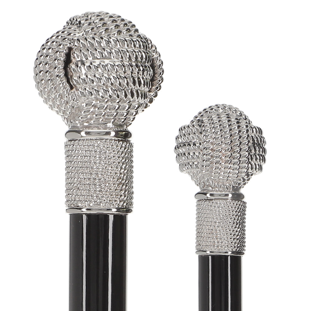 Italian Import - Sailor Monkey Fist Knot: 925r Silver Rope Cane - Tophatter Daily Deals