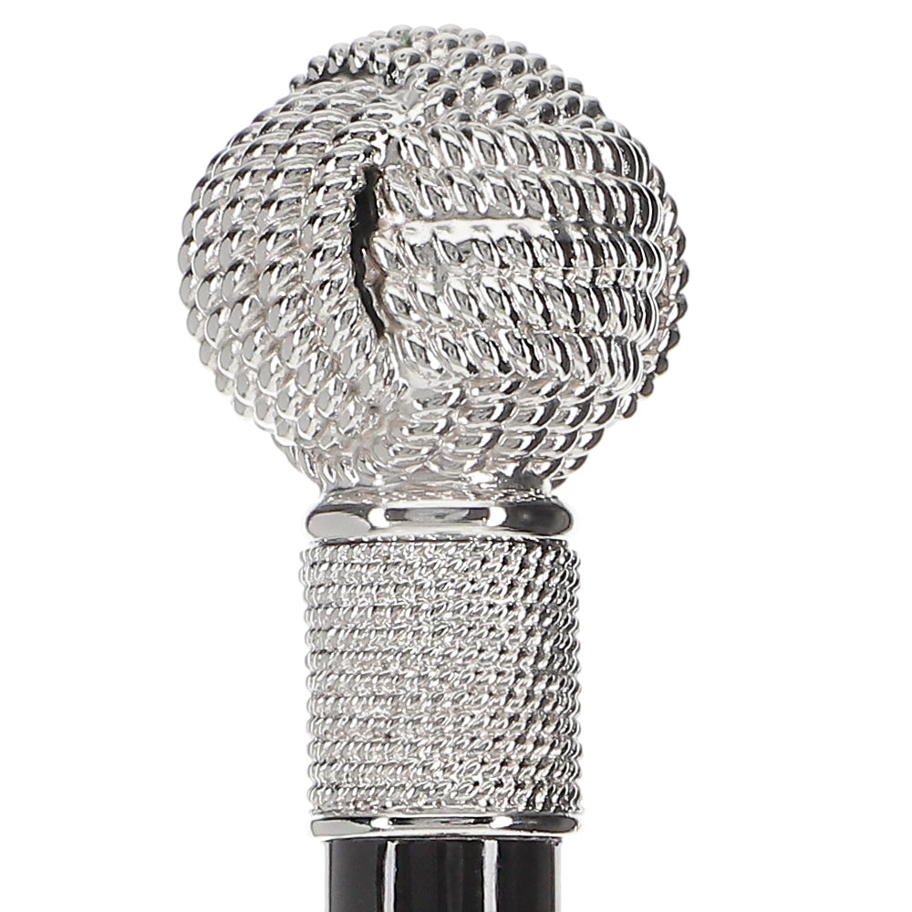 Italian Import - Sailor Monkey Fist Knot: 925r Silver Rope Cane - Tophatter Daily Deals