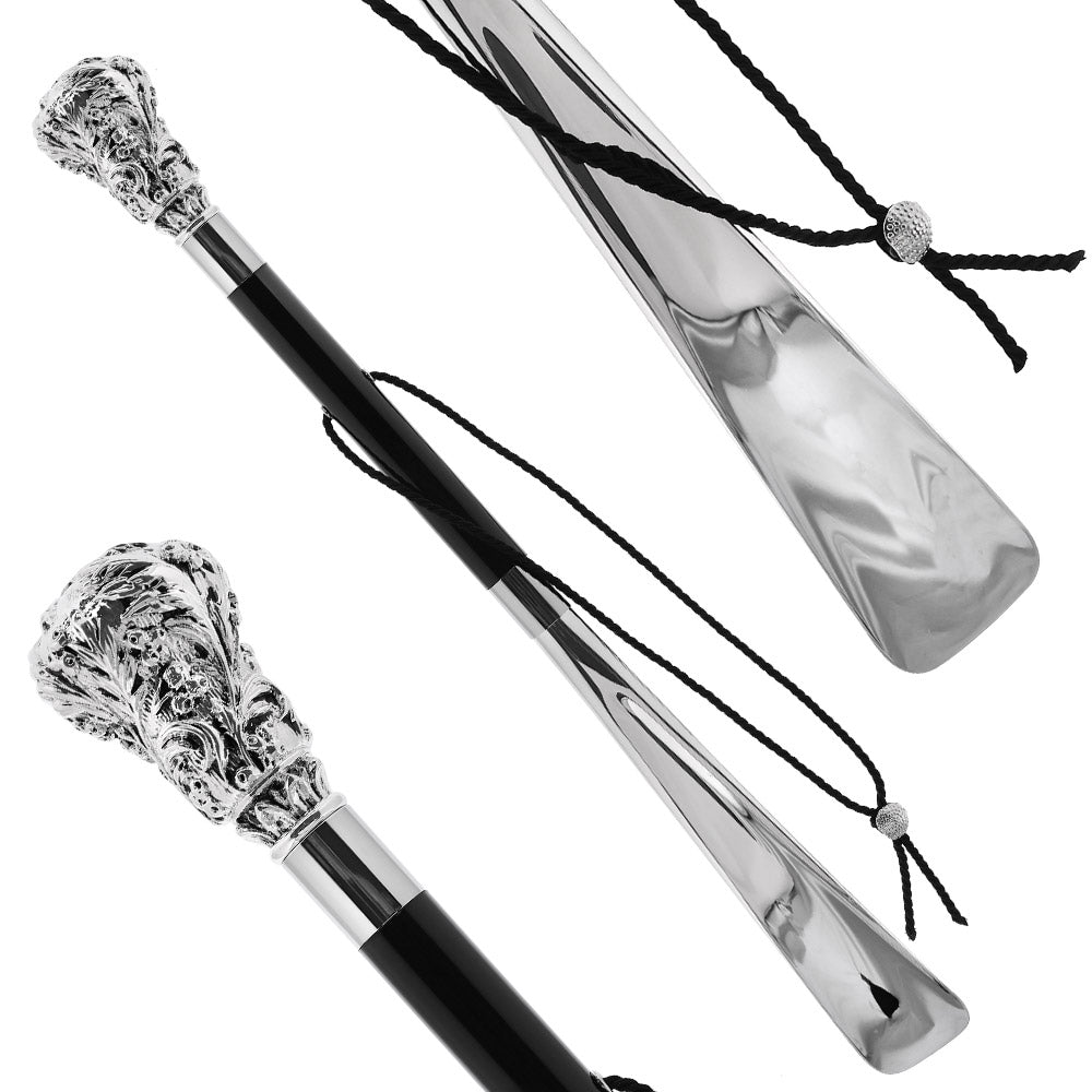 Silver 925r Intricate Flower Shoehorn Shoe Horns - Tophatter Daily Deals