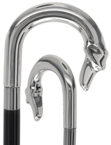 Italian Luxury Canine Majesty Walking Cane: Elegant Design Alpaca Silver Walking Sticks - Tophatter Daily Deals