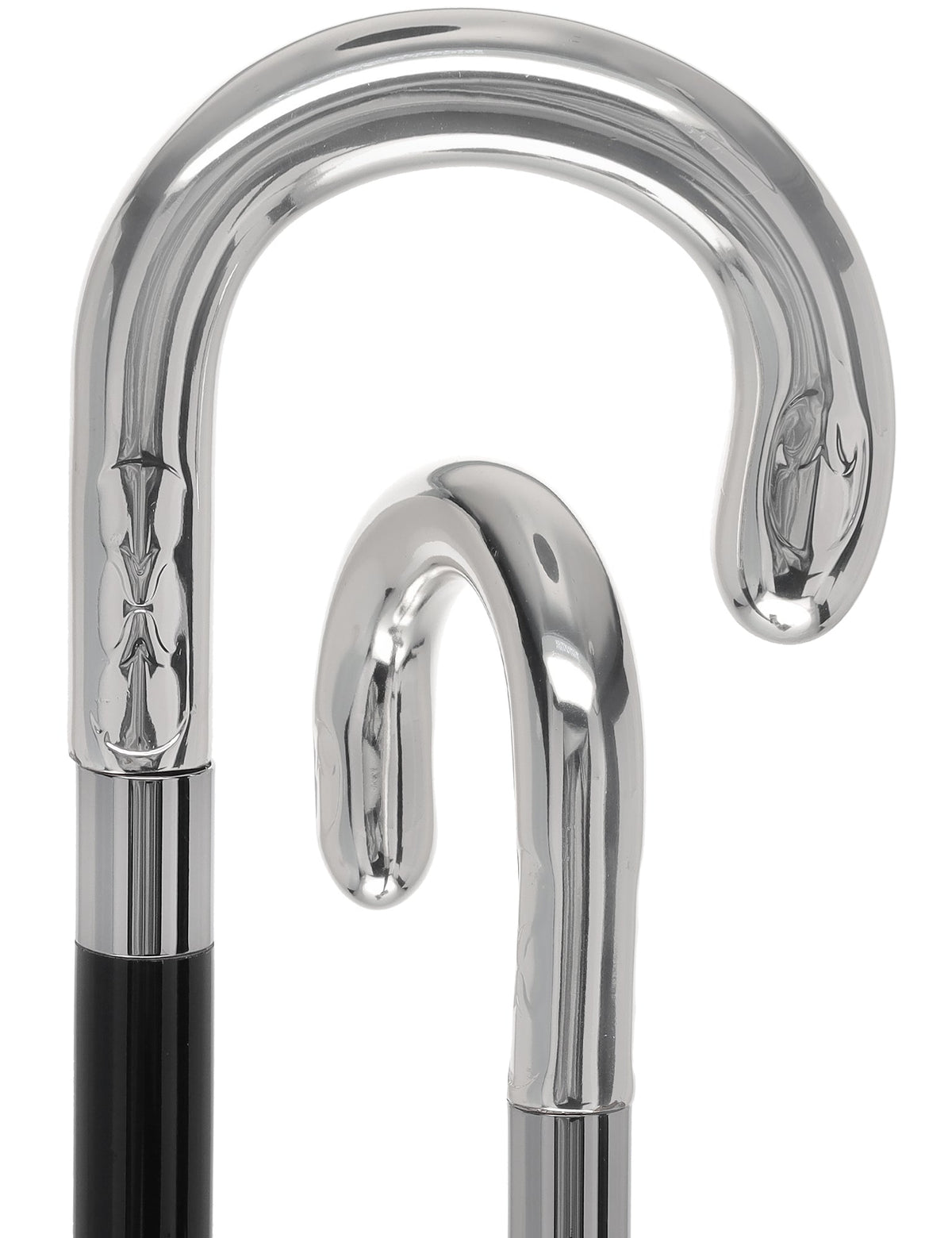 Italian Luxury Silver U Curve Handle Walking Stick Elegant Design Alpaca Silver Walking Sticks - Tophatter Daily Deals