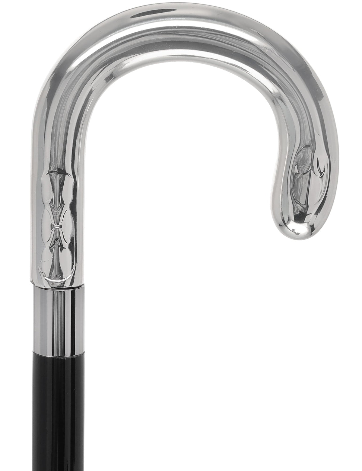 Italian Luxury Silver U Curve Handle Walking Stick Elegant Design Alpaca Silver Walking Sticks - Tophatter Daily Deals