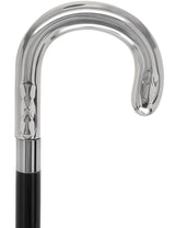Italian Luxury Silver U Curve Handle Walking Stick Elegant Design Alpaca Silver Walking Sticks - Tophatter Daily Deals