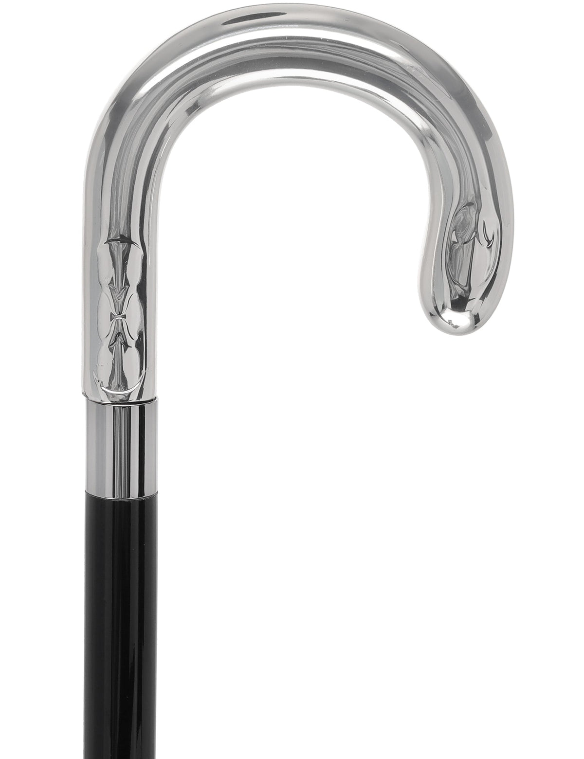 Italian Luxury Silver U Curve Handle Walking Stick Elegant Design Alpaca Silver Walking Sticks - Tophatter Daily Deals